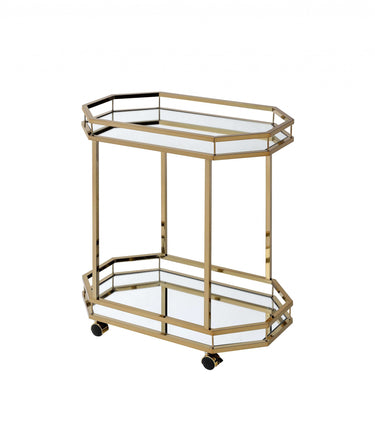 Champagne Mirrored Serving Cart